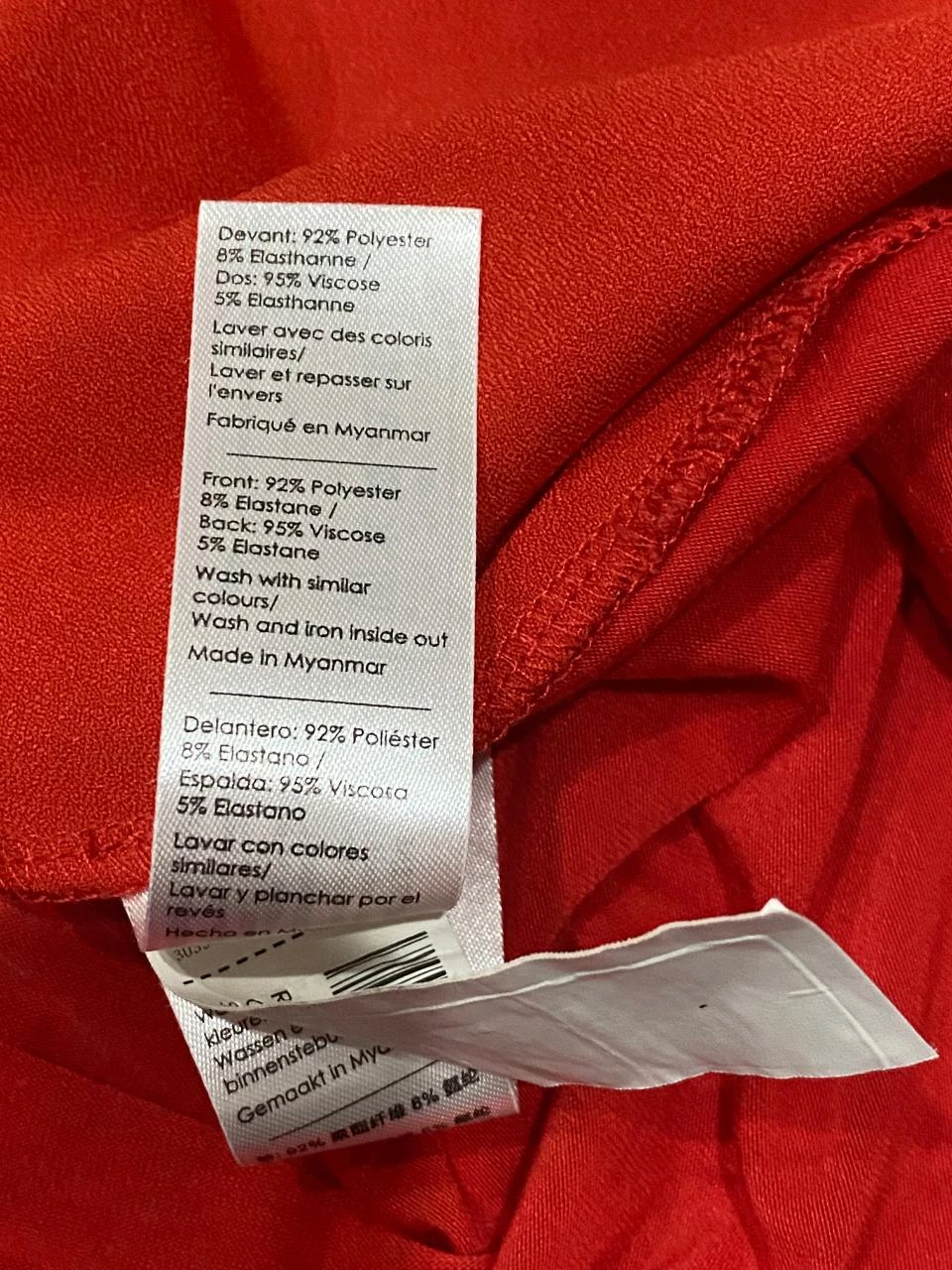 Top Decotado Fluido Vermelho com Estampa Dourada Cache Cache - Tamanho 38 (M) – photo 7